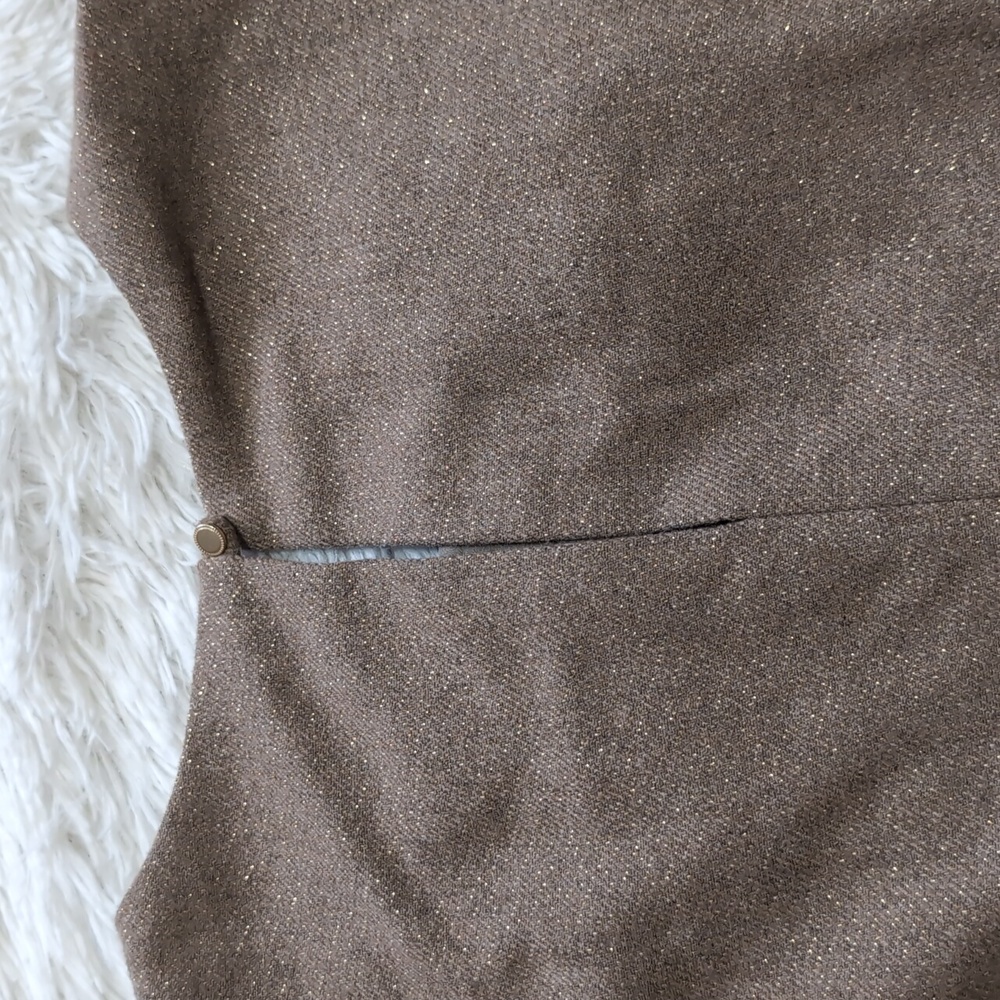 NWT Banana Republic Metallic Gold & Tan Wool Blend Pleated Top Size Small - Picture 7 of 11